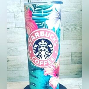 Floral Starbucks 20oz. Tumbler STAINLESS STEEL HANDMADE